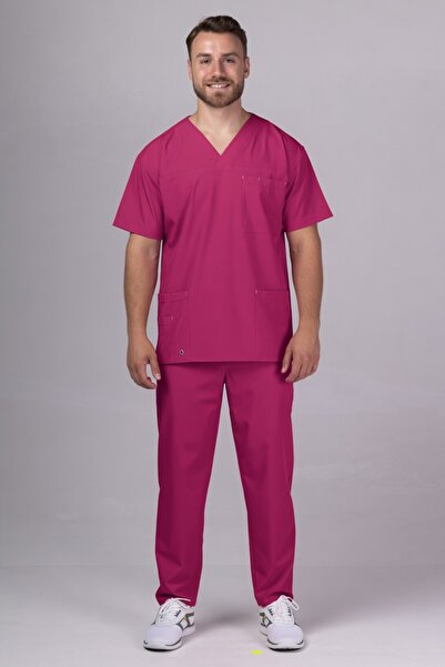tag Costum medical MEN COOL PREMIUM pentru barbati, Bumbac racoros flexibil cu elastan, Pacific Blue