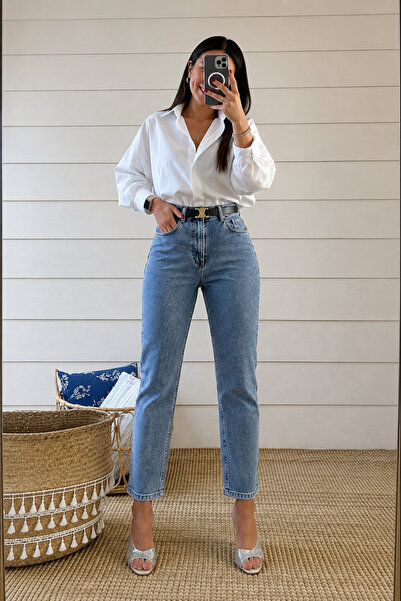 sion jeans Julia Milano Μπλε Μεσαίου έντασης τζιν παντελόνι για καθημερινή χρ...