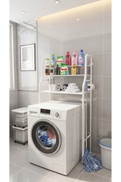 Generic Brand 3-Tier Washing Machine Storage Rack White