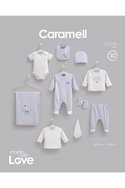 Caramell 100% Cotton Moving Cars Set of 10 0-3 Months 50-56 cm Blue Crml.Ze21...