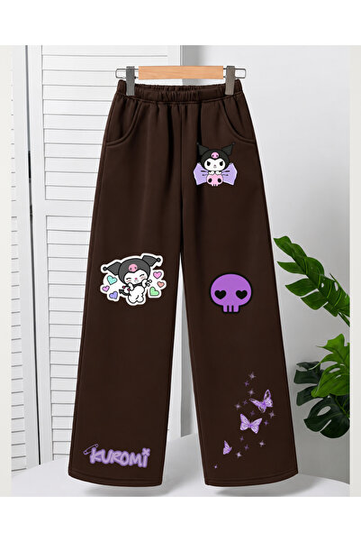 haha Kuromi Printed Wide Leg Sweatpants for Girls