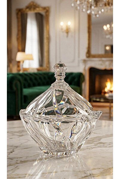 Santara ELEGANCE İTHAL ÜRÜN KALIN CAM KAPAKLI ŞEKERLİK