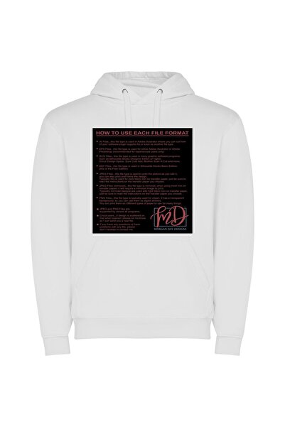 iLovePrints Adobe File And Print Φούτερ με κουκούλα σε χρώμα Λευκό