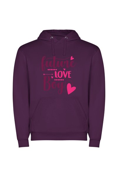 iLovePrints Adorable Future Love Φούτερ με κουκούλα σε χρώμα Μωβ