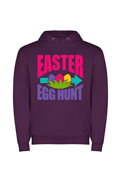 iLovePrints Eggstravagant Easter Hunt Φούτερ με κουκούλα σε χρώμα Μωβ
