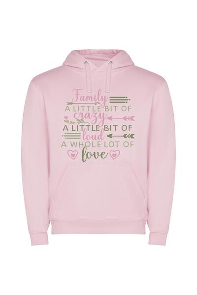 iLovePrints Endearing Crazy Love Φούτερ με κουκούλα σε χρώμα Ροζ