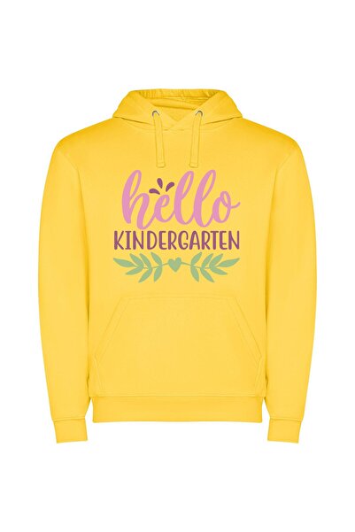 iLovePrints Kind Greetings for Kids Φούτερ με κουκούλα σε χρώμα Κίτρινο