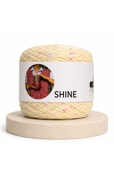 Nas Shine 45% bumbac, fire de tricotat cu paiete, 100 gr, 230 m, fire de tric...