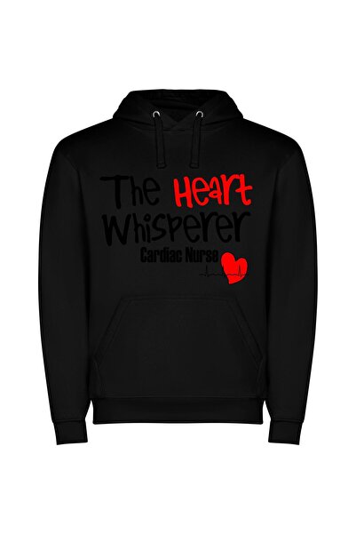iLovePrints Whispering Heart Logo Inspired Φούτερ με κουκούλα σε χρώμα Μαύρο