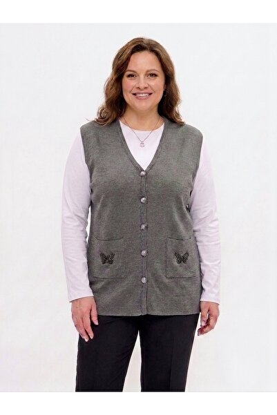 onno style women Cebi Butterfly Stone Steel Knit Classic Tricot Vest