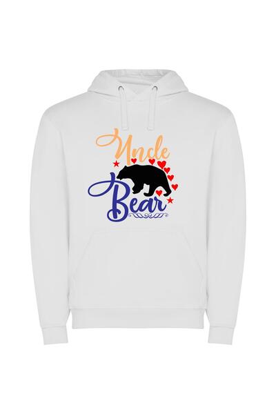 iLovePrints Adobe Bear Love Φούτερ με κουκούλα σε χρώμα Λευκό