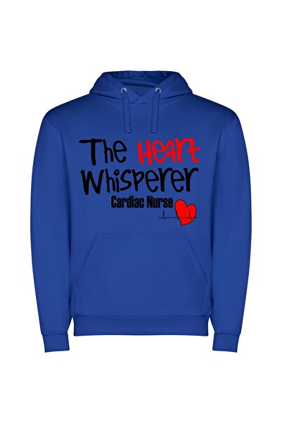 iLovePrints Whispering Heart Logo Inspired Φούτερ με κουκούλα σε χρώμα Μπλε