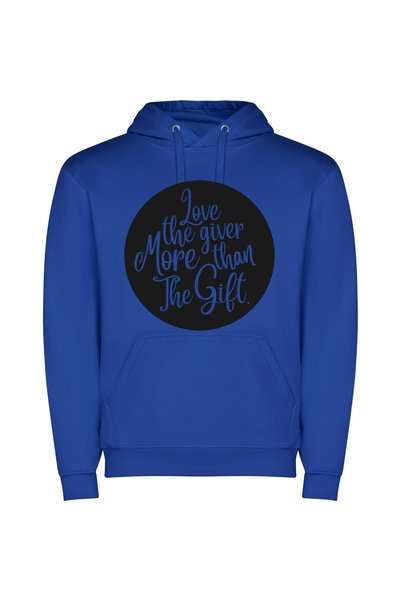 iLovePrints Love: The Ultimate Gift Φούτερ με κουκούλα σε χρώμα Μπλε