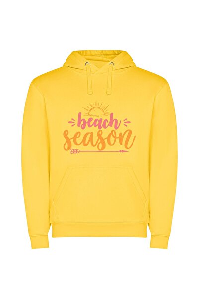 iLovePrints Sandy Sunset Escape Φούτερ με κουκούλα σε χρώμα Κίτρινο