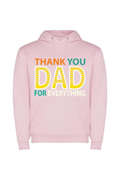 iLovePrints Everlasting Gratitude, Daddy Φούτερ με κουκούλα σε χρώμα Ροζ