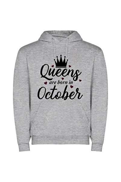 iLovePrints October's Regal Reign Φούτερ με κουκούλα σε χρώμα Γκρι