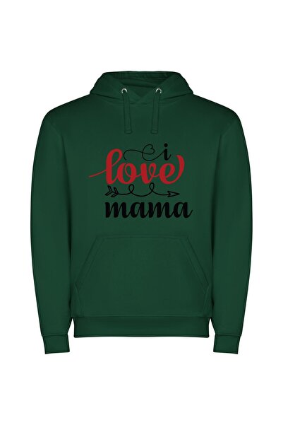 iLovePrints Mama's Inspired Love Arrow Φούτερ με κουκούλα σε χρώμα Πράσινο