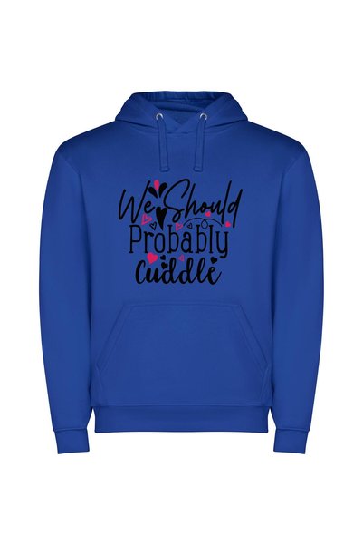 iLovePrints Proudly Cuddly & Cute Φούτερ με κουκούλα σε χρώμα Μπλε