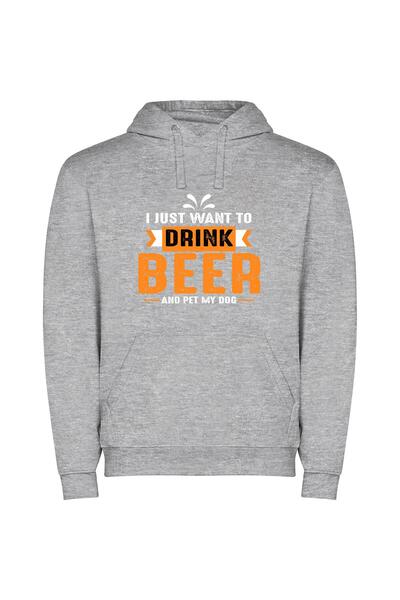 iLovePrints Brew in Style Φούτερ με κουκούλα σε χρώμα Γκρι
