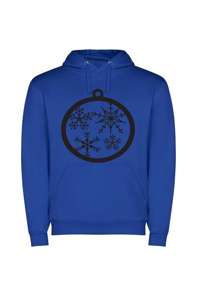 iLovePrints Sophisticated Snowflake Spectacle Φούτερ με κουκούλα σε χρώμα Μπλε