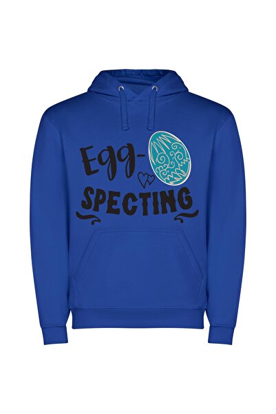 iLovePrints Egg-topped Branding Showcase Φούτερ με κουκούλα σε χρώμα Μπλε
