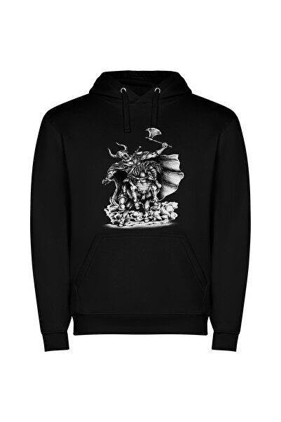 iLovePrints Shadowed Equestrian Scarlet Reaper Φούτερ με κουκούλα σε χρώμα Μαύρο