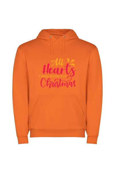 iLovePrints Heartfelt Holiday Greetings Φούτερ με κουκούλα σε χρώμα Πορτοκαλί
