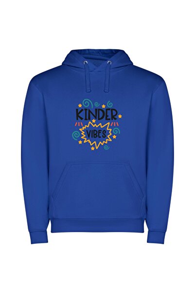 iLovePrints Joyful Kids' Positive Vibes Φούτερ με κουκούλα σε χρώμα Μπλε