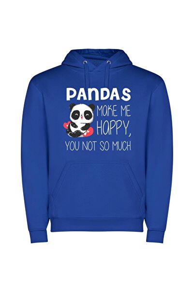 iLovePrints Panda Skater Chic Φούτερ με κουκούλα σε χρώμα Μπλε