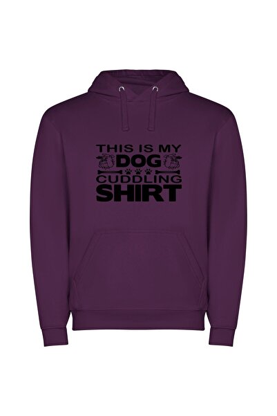 iLovePrints Cuddly Canine Couture Φούτερ με κουκούλα σε χρώμα Μωβ