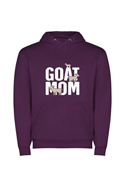 iLovePrints Graceful Goat Gathering Φούτερ με κουκούλα σε χρώμα Μωβ