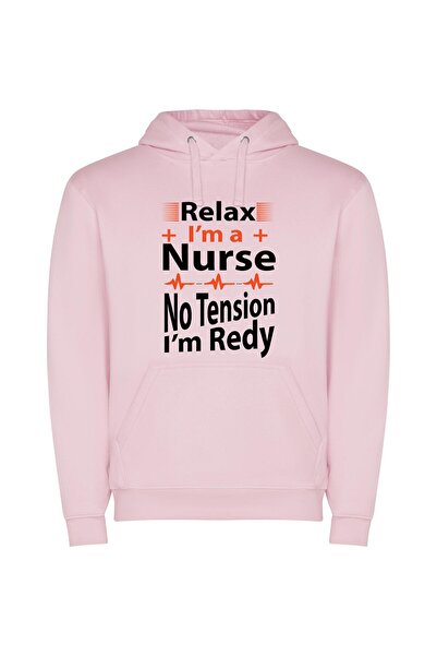iLovePrints Nursing Serenity: Unwind Today! Φούτερ με κουκούλα σε χρώμα Ροζ