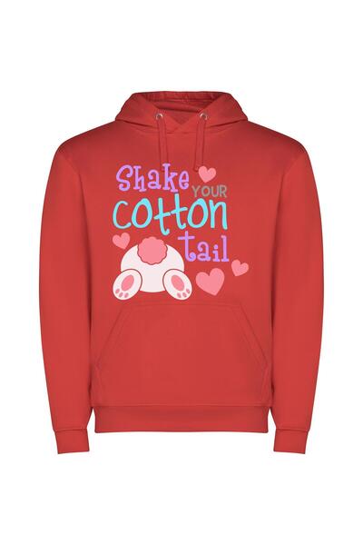iLovePrints Fancy Fabulous Furry Tails Φούτερ με κουκούλα σε χρώμα Κόκκινο