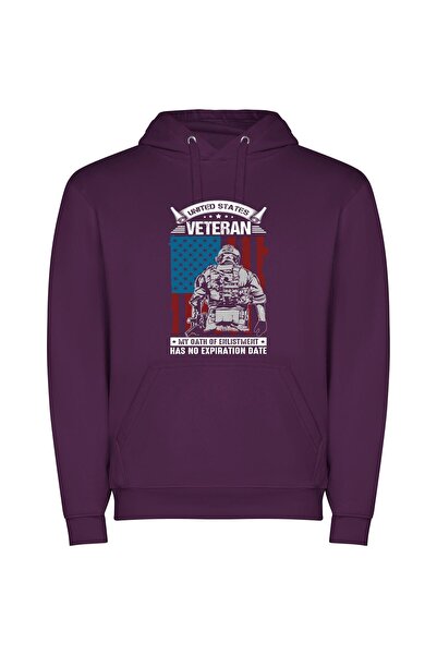 iLovePrints Gallant American Defenders Φούτερ με κουκούλα σε χρώμα Μωβ