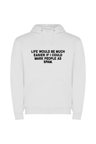 iLovePrints Monochrome Epitome: The Sarcastic Truth Φούτερ με κουκούλα σε χρώ...