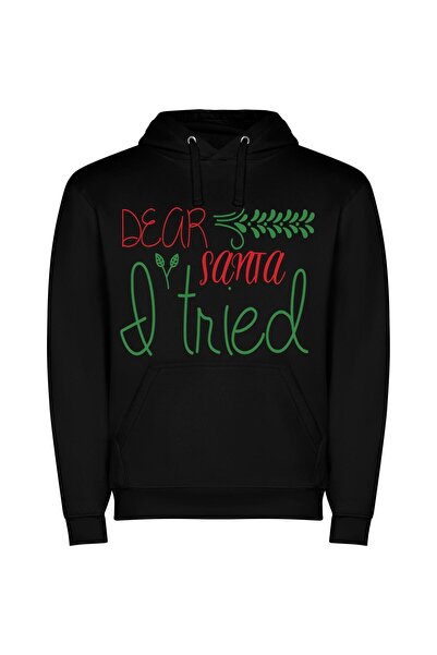 iLovePrints Santa's Gift of Ideas Φούτερ με κουκούλα σε χρώμα Μαύρο