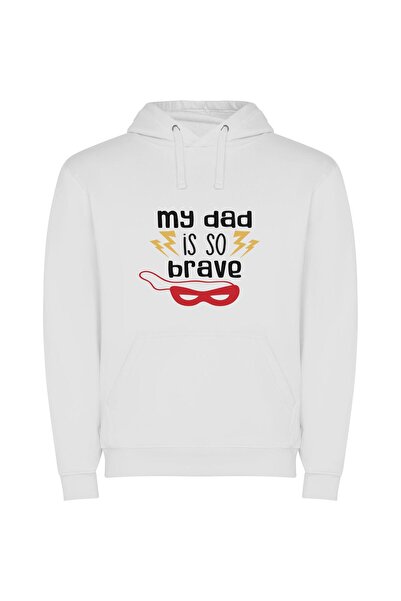 iLovePrints Fearless Fatherhood: Superhero Vibe Φούτερ με κουκούλα σε χρώμα Λ...