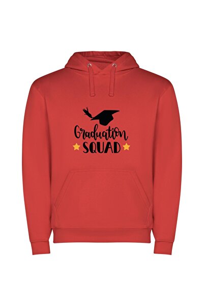 iLovePrints Elite Graduation Squad Φούτερ με κουκούλα σε χρώμα Κόκκινο