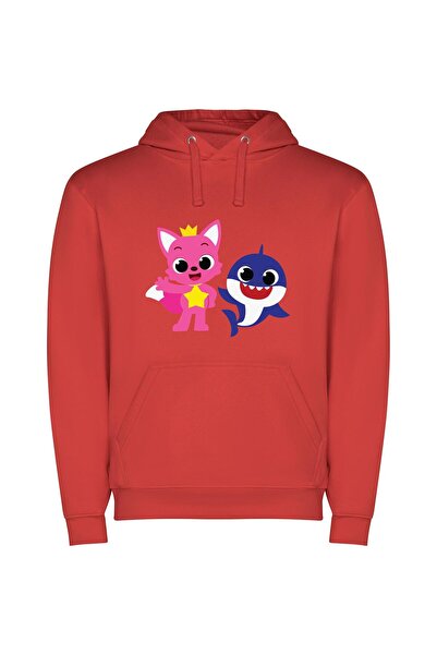 iLovePrints Cartoon Animal Fiesta Φούτερ με κουκούλα σε χρώμα Κόκκινο