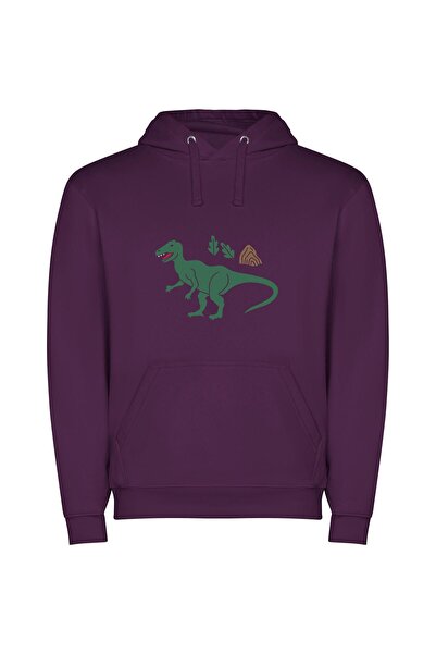 iLovePrints T-Rex Fashion Fiesta Φούτερ με κουκούλα σε χρώμα Μωβ