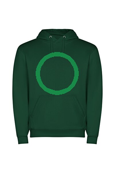 iLovePrints Circular Elegance: The Ouroboros Φούτερ με κουκούλα σε χρώμα Πράσινο