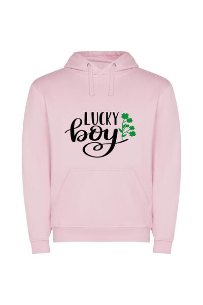 iLovePrints Lucky Lad: St Patrick's Φούτερ με κουκούλα σε χρώμα Ροζ