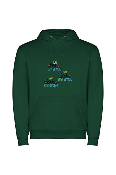 iLovePrints Pure Love: Enchanting Schools Φούτερ με κουκούλα σε χρώμα Πράσινο