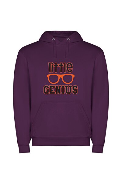 iLovePrints Nerdy Genius Glasses Φούτερ με κουκούλα σε χρώμα Μωβ