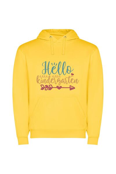 iLovePrints Hello Kiddy Central Φούτερ με κουκούλα σε χρώμα Κίτρινο
