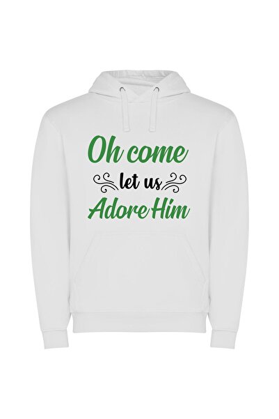 iLovePrints Effusive Warm Welcome: Him Φούτερ με κουκούλα σε χρώμα Λευκό