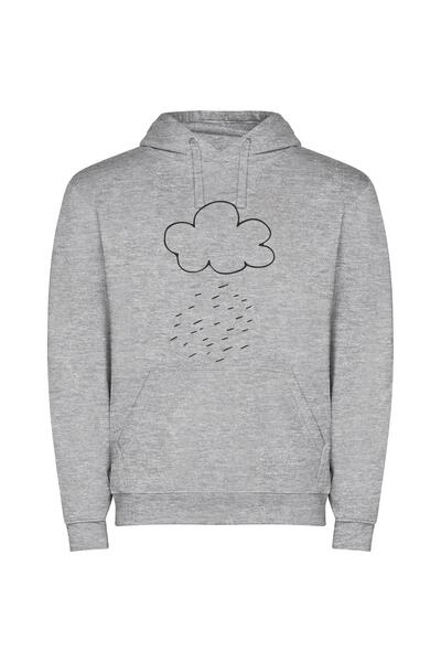 iLovePrints Torrential Rainstorm Envelopes Φούτερ με κουκούλα σε χρώμα Γκρι