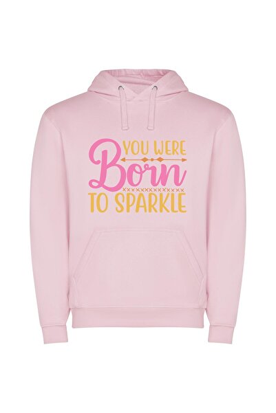 iLovePrints Sparkle Born Star Magic Φούτερ με κουκούλα σε χρώμα Ροζ