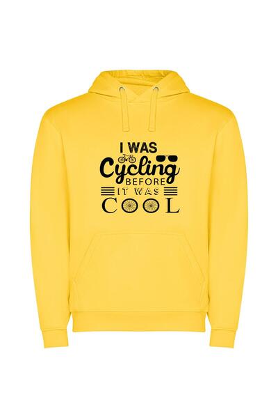 iLovePrints Cool Cycles, Hot Trend Φούτερ με κουκούλα σε χρώμα Κίτρινο