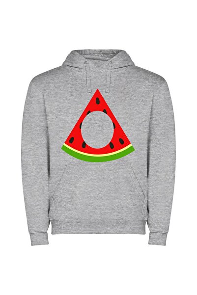 iLovePrints Watermelon Dots Delight Φούτερ με κουκούλα σε χρώμα Γκρι